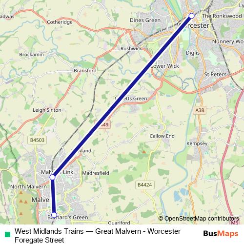 West Midlands Trains rail Line Map