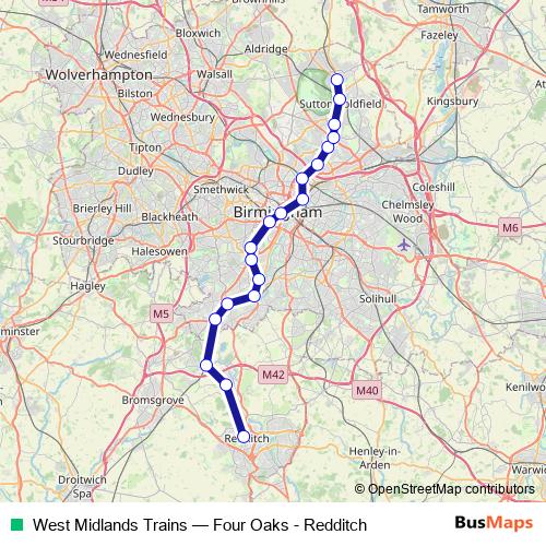 West Midlands Trains rail Line Map