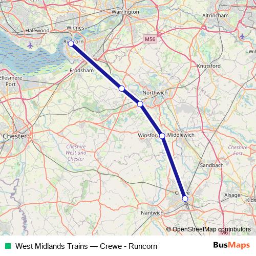 West Midlands Trains rail Line Map