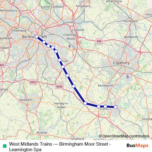 West Midlands Trains rail Line Map