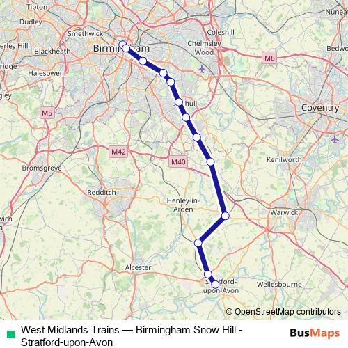 West Midlands Trains rail Line Map