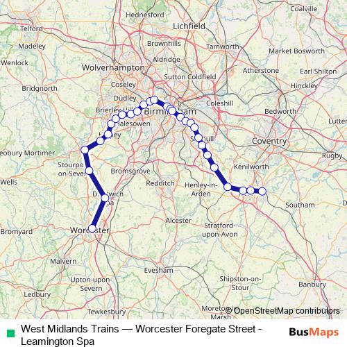 West Midlands Trains rail Line Map