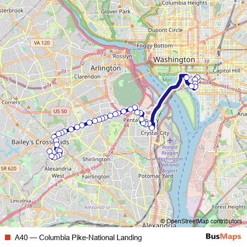 A40 bus Line Map