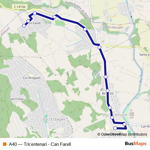 A40 bus Line Map