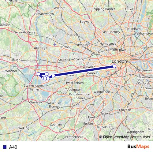 A40 bus Line Map