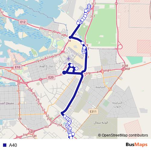 A40 bus Line Map