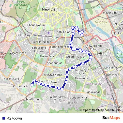 427down bus Line Map