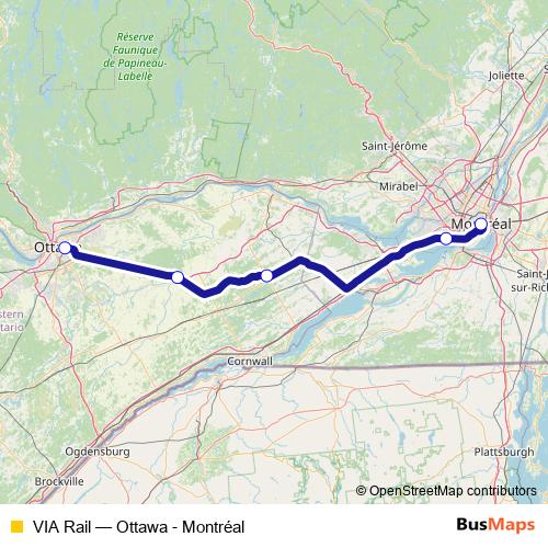 VIA Rail rail Line Map