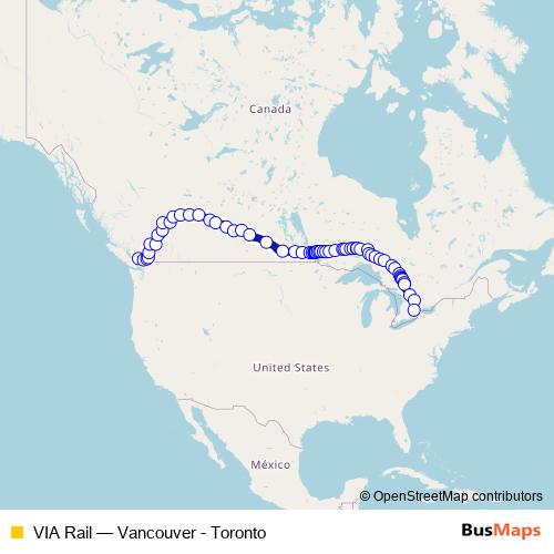 VIA Rail rail Line Map