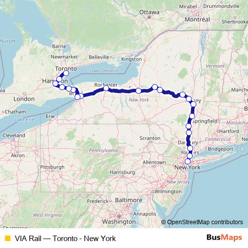 VIA Rail rail Line Map