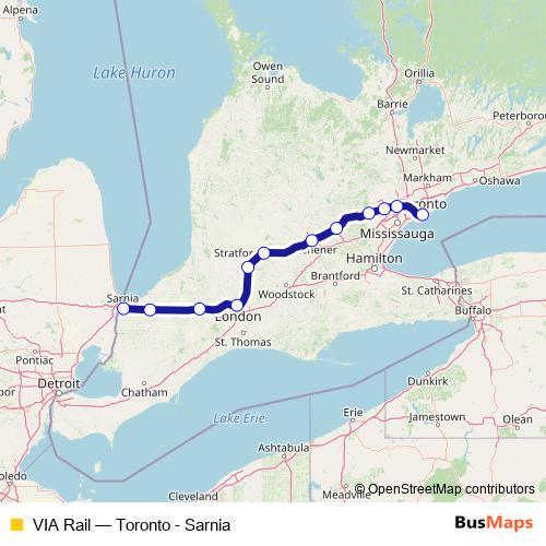 VIA Rail rail Line Map