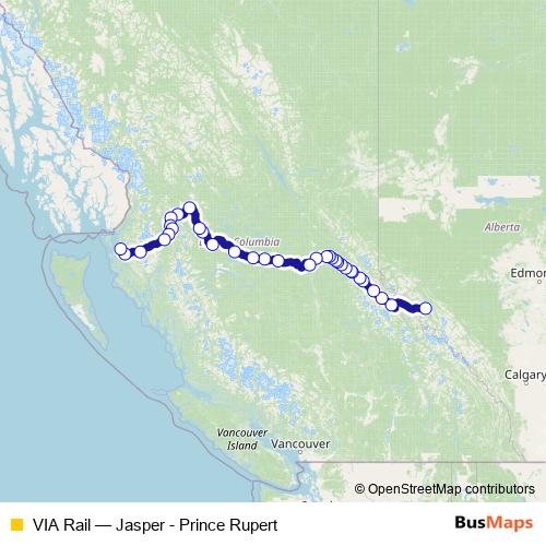 VIA Rail rail Line Map