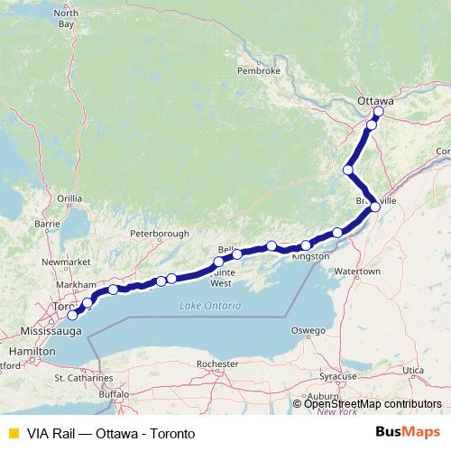 VIA Rail rail Line Map