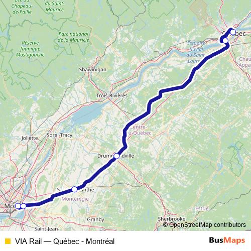 VIA Rail rail Line Map