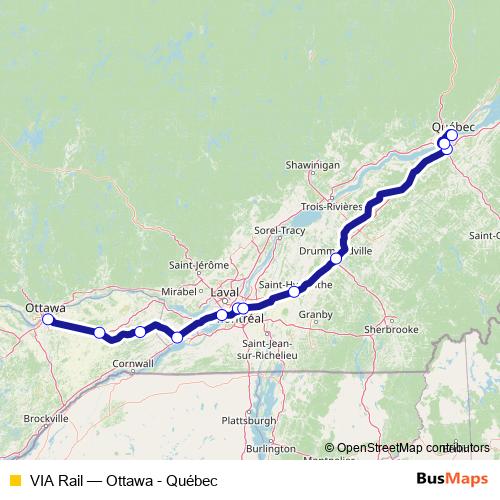 VIA Rail rail Line Map
