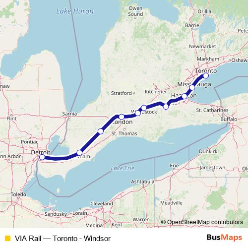 VIA Rail rail Line Map