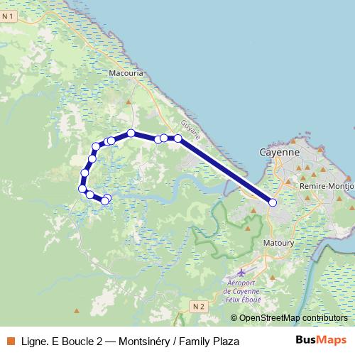 Ligne. E Boucle 2 bus Line Map