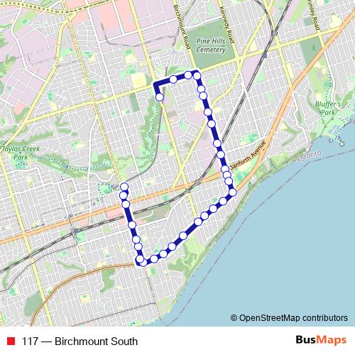 117 bus Line Map