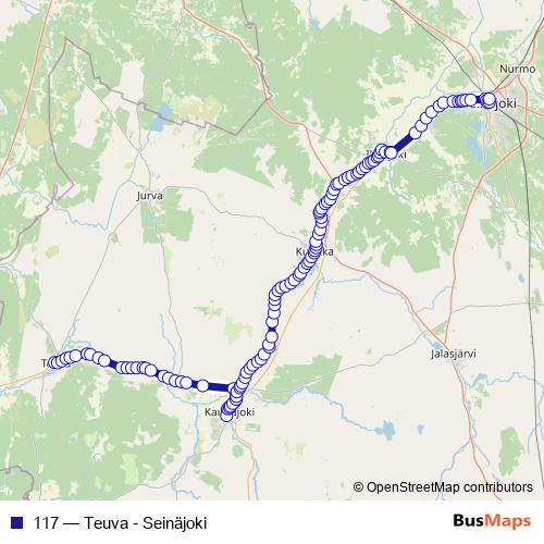 117 bus Line Map
