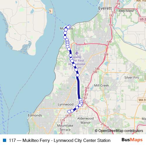 117 bus Line Map