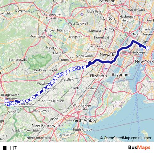 117 bus Line Map