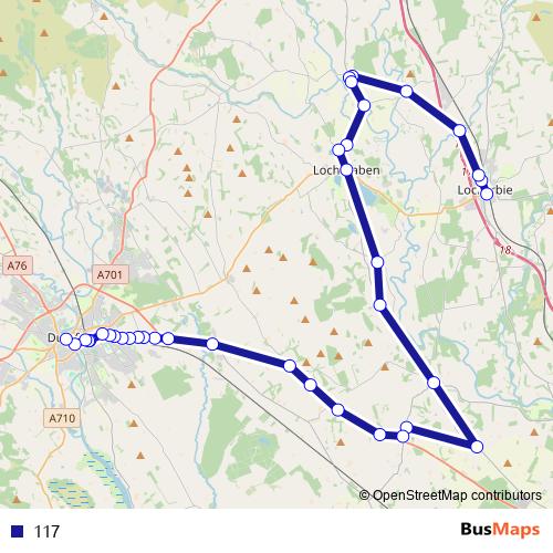 117 bus Line Map