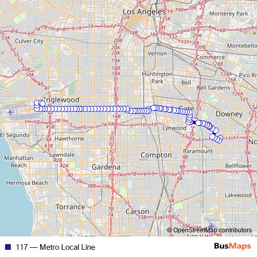 117 bus Line Map