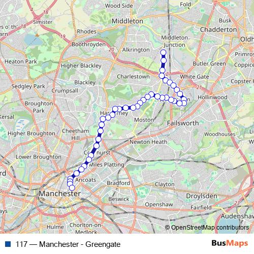 117 bus Line Map