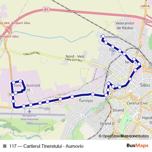 117 bus Line Map