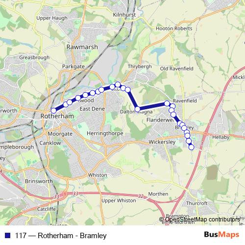 117 bus Line Map