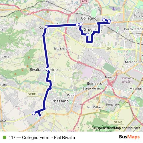 117 bus Line Map