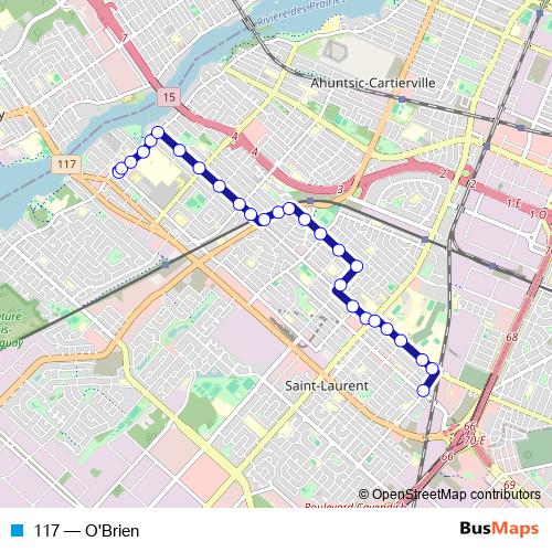 117 bus Line Map