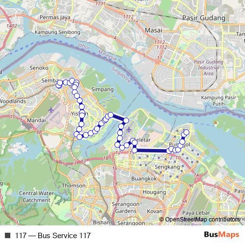 117 bus Line Map