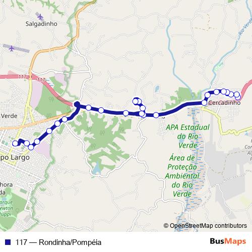 117 bus Line Map