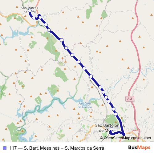 117 bus Line Map