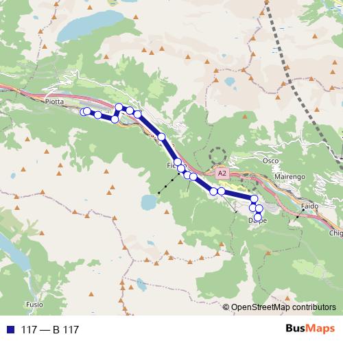 117 bus Line Map