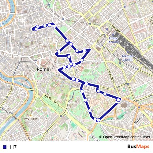 117 bus Line Map