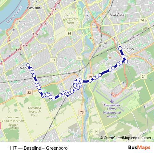 117 bus Line Map