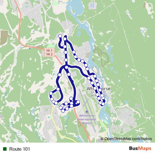 Route 101 bus Line Map
