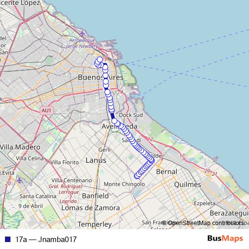17a bus Line Map