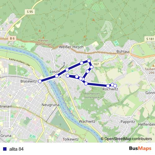 alita 84 bus Line Map
