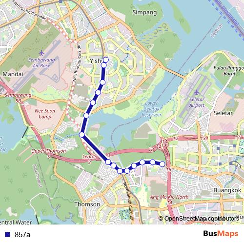 857a bus Line Map