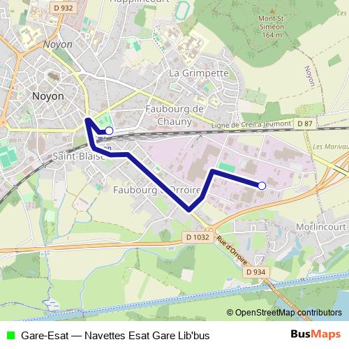 Gare-Esat bus Line Map