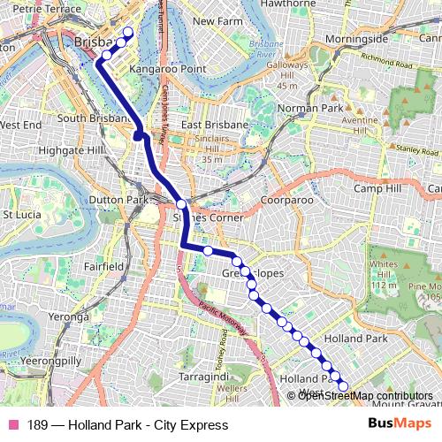 189 bus Line Map