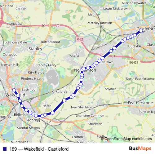 189 bus Line Map