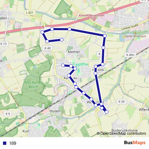 189 bus Line Map
