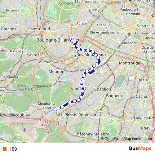 189 bus Line Map