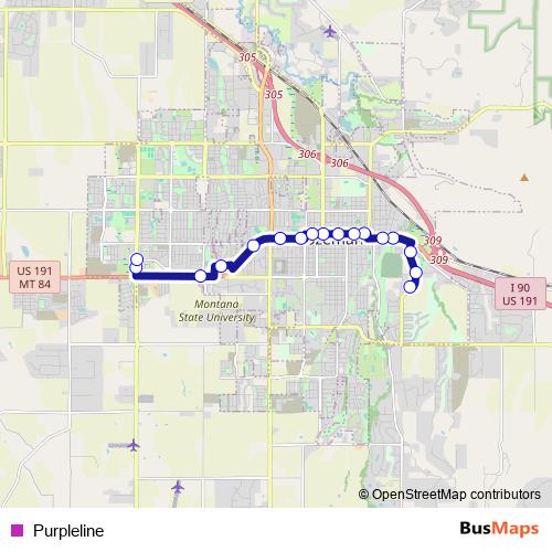 Purpleline bus Line Map