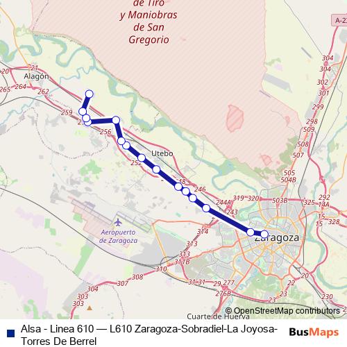Alsa - Linea 610 bus Line Map