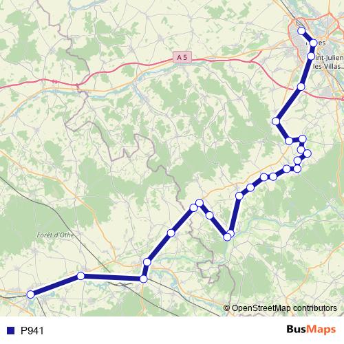 P941 bus Line Map